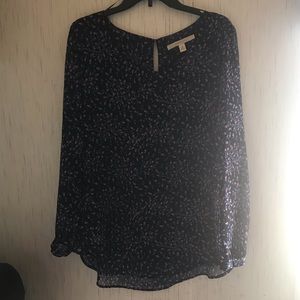 LC Lauren Conrad Long-sleeve Peacock Blouse